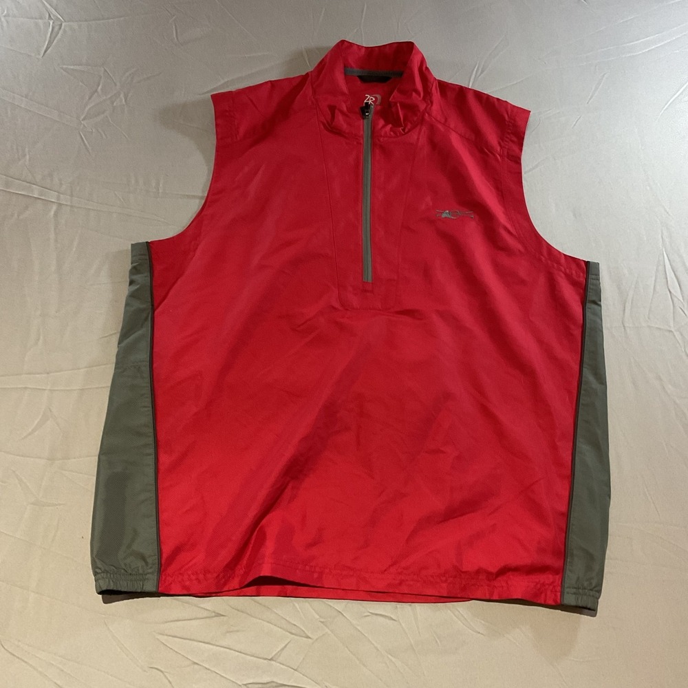 Zero Restriction Men's Medium Red Golf Vest 1/2 Zip Performance Windbreaker Slee
